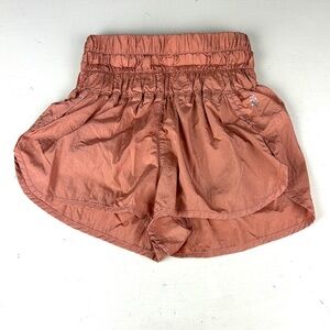 Free People FP Movement The Way Home Shorts Peach Nylon High Waist Sz Small